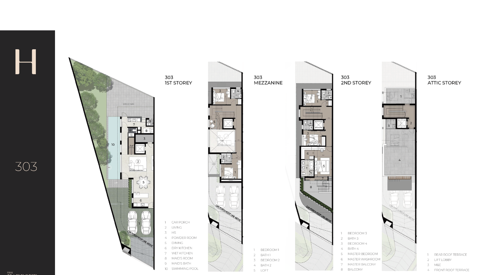 The Harbour Residences 303 Bedroom Floor Plan 1